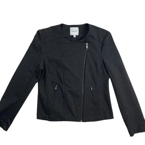 Catherine Malandrino Runway Style Women’s Charcoal Shanfa Moto Jacket EUC Size M - Picture 9 of 14